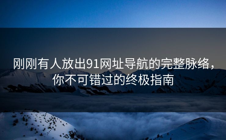 刚刚有人放出91网址导航的完整脉络,你不可错过的终极指南 刚刚有人放出91网址导航的完整脉络,你不可错过的终极指南